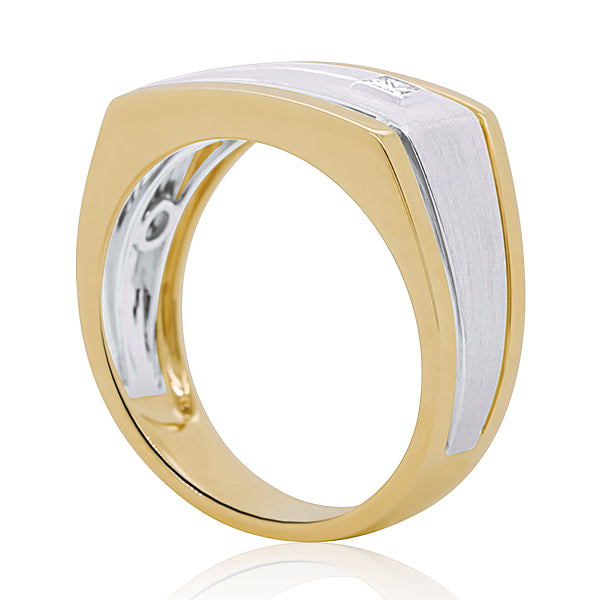 9ct Diamond-Set Rectangular Signet Ring