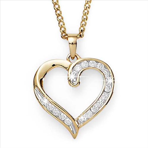 0.25ct Diamond Heart Pendant in 9ct Gold