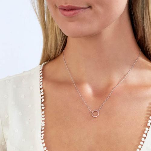BLUSH Sunday Argyle Pink & White Diamond Necklace