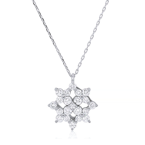 18ct Diamond Snowflake Necklace