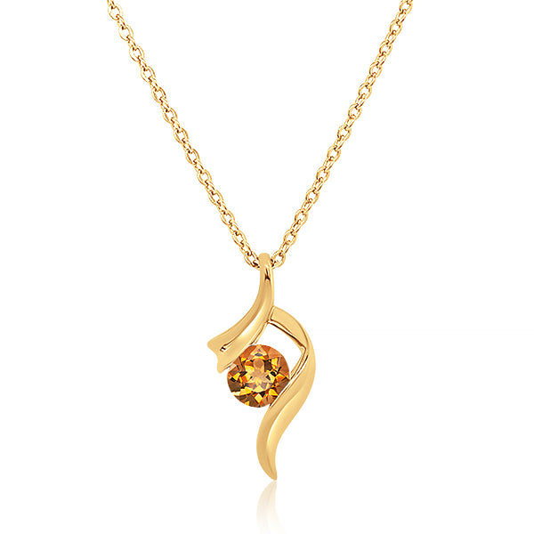 9ct Citrine Ribbon Pendant