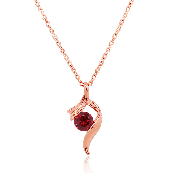 9ct Garnet Ribbon Pendant