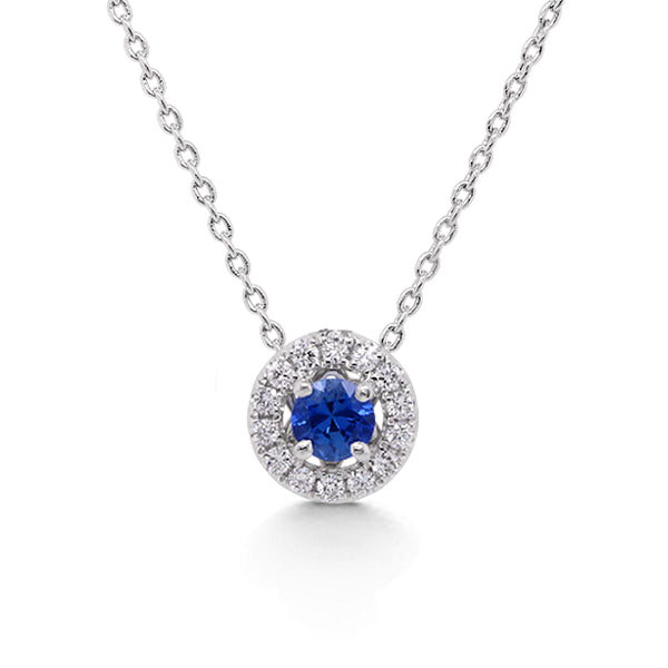 18ct Ceylon-Blue Sapphire & Diamond Slider Necklace