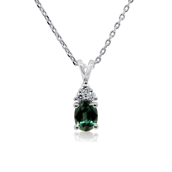 9ct Australian Sapphire & Diamond Pendant
