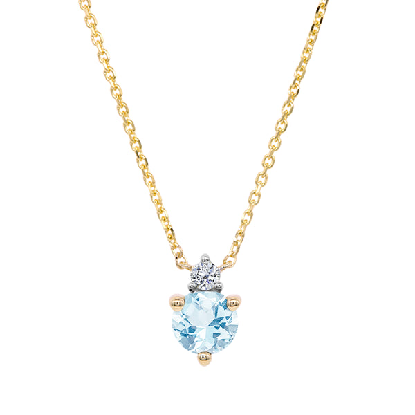 Aquamarine and Diamond Duo Necklace in 9ct Gold