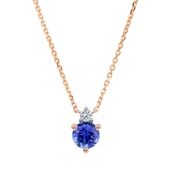 Tanzanite and Diamond Duo Necklace in 9ct Gold