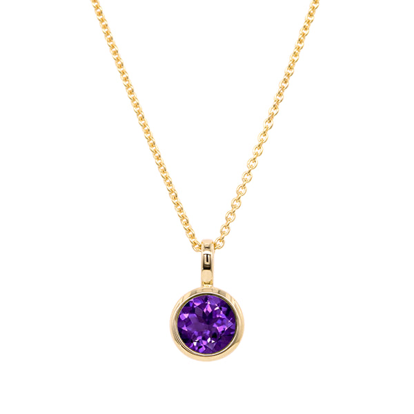Amethyst Solo Pendant in 9ct Gold