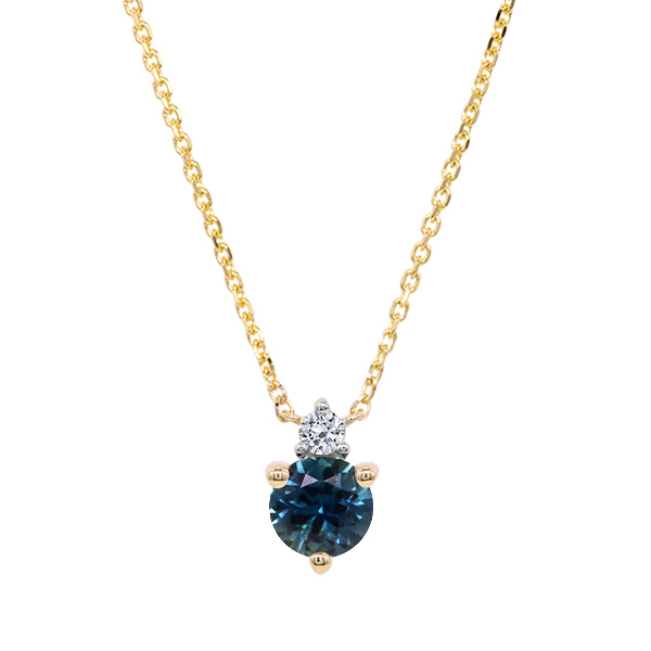 Australian Sapphire and Diamond Duo Necklace in 9ct Gold