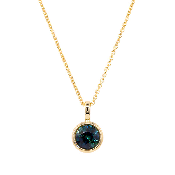Australian Sapphire Solo Pendant in 9ct Gold