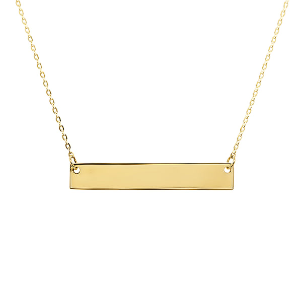 Rectangular ID Name Plate on 45cm Chain in 9ct Gold