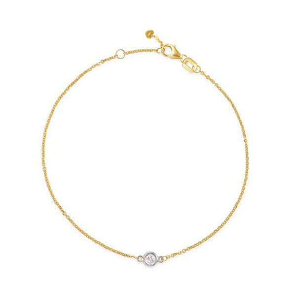 9ct Fine Chain Solitaire Diamond Bracelet