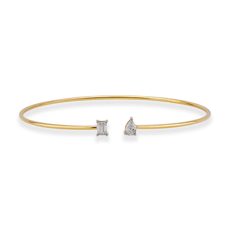 Lab-Grown Diamond Toi et Moi Flexx Bangle in 10ct Gold