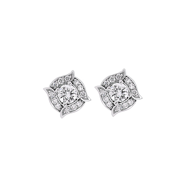 18ct 0.42ct Diamond Floral Stud Earrings