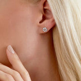 Kimberley Petite Peony Argyle Pink & White Diamond Earrings