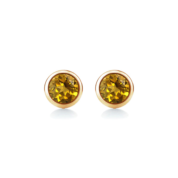 Natural Citrine Solo Earrings in 9ct Gold