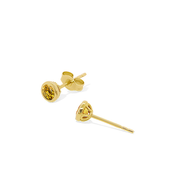 Natural Citrine Solo Earrings in 9ct Gold