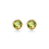 Natural Peridot Solo Earrings in 9ct Gold