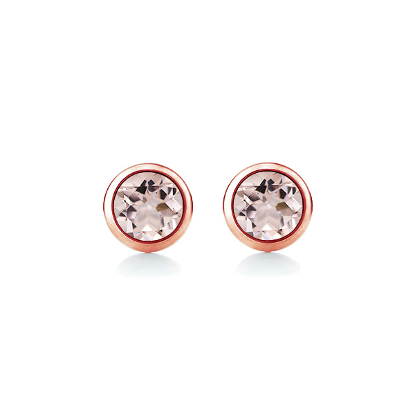 Natural Morganite Solo Earrings in 9ct Rose Gold