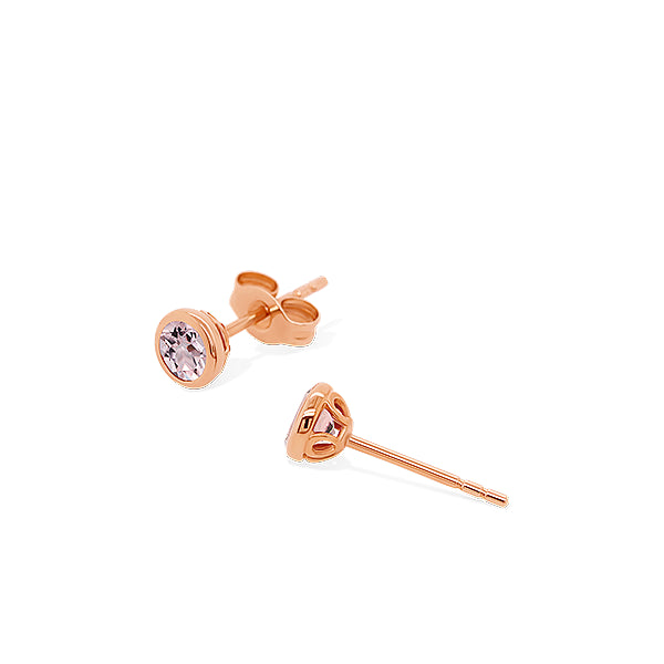 Natural Morganite Solo Earrings in 9ct Rose Gold