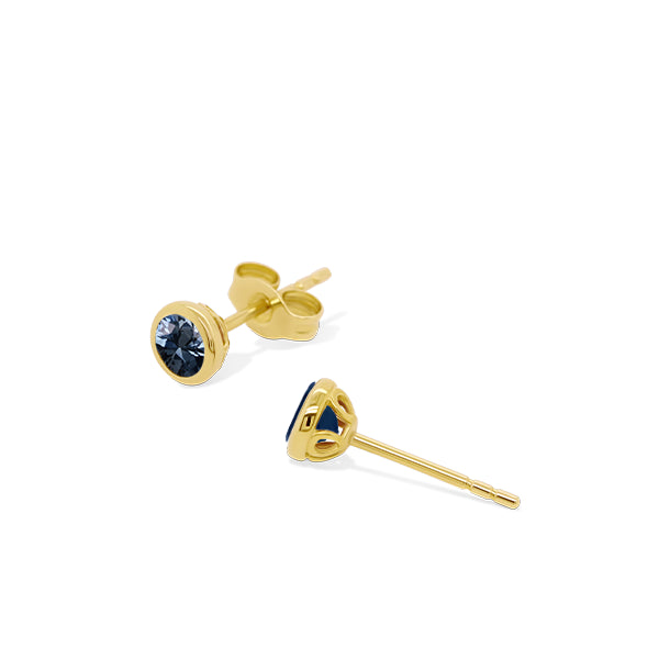 Natural Parti-Coloured Australian Sapphire Solo Earrings in 9ct Gold