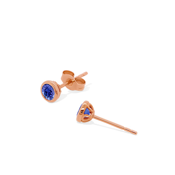 Tanzanite Solo Earrings in 9ct Rose Gold