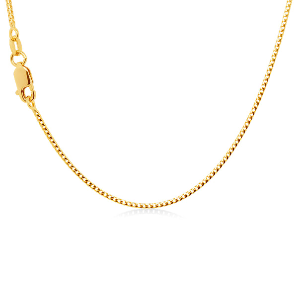 18ct Yellow Gold 1.3mm Solid Franco Chain