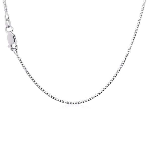 18ct White Gold 1.3mm Solid Franco Chain
