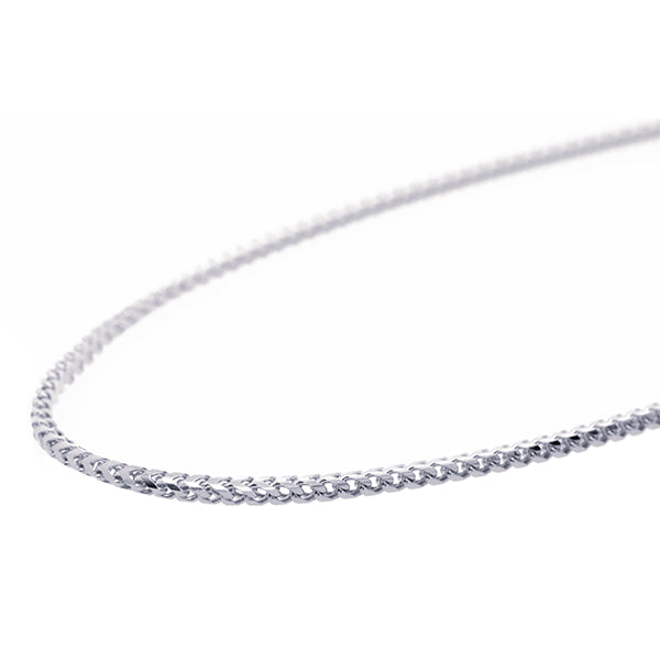 18ct White Gold 1.3mm Solid Franco Chain