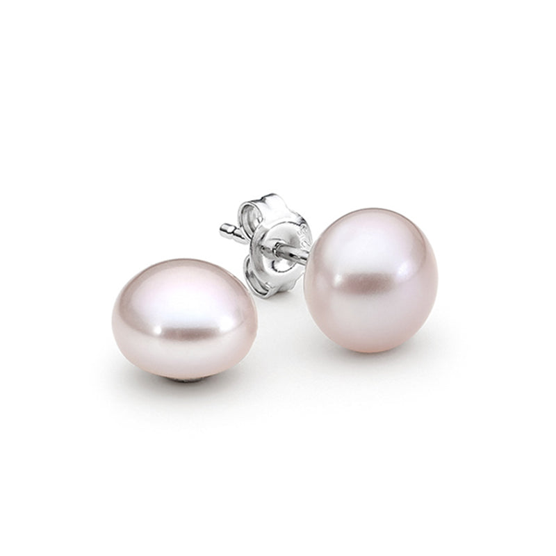 IKECHO Pink Freshwater Pearl Leray de Studs in Silver