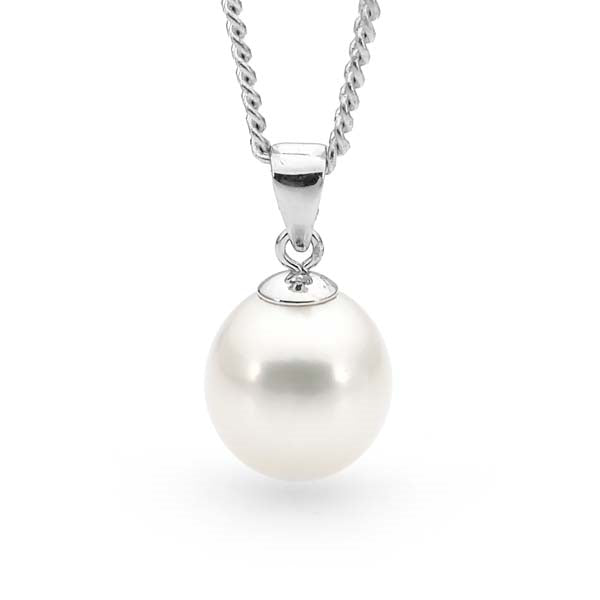 IKECHO Silver White Drop Freshwater Pearl Pendant