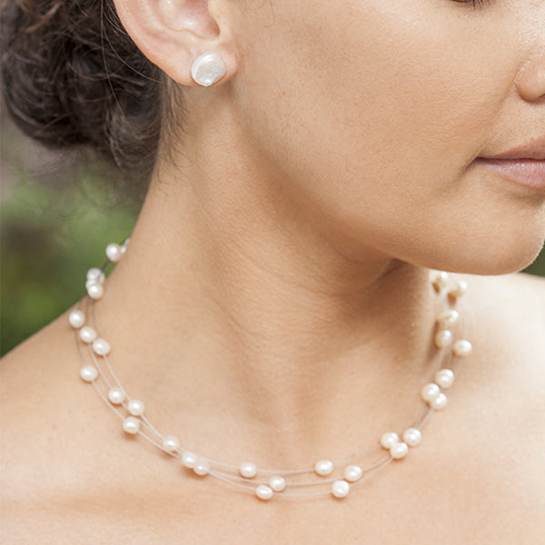 IKECHO Freshwater Pearl The Wandering Pearl Necklace