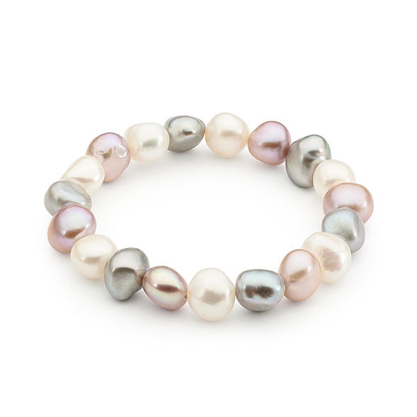 IKECHO Audrey Pastel 9.5-10.5mm Baroque Pearl Stretch-Fit Bracelet