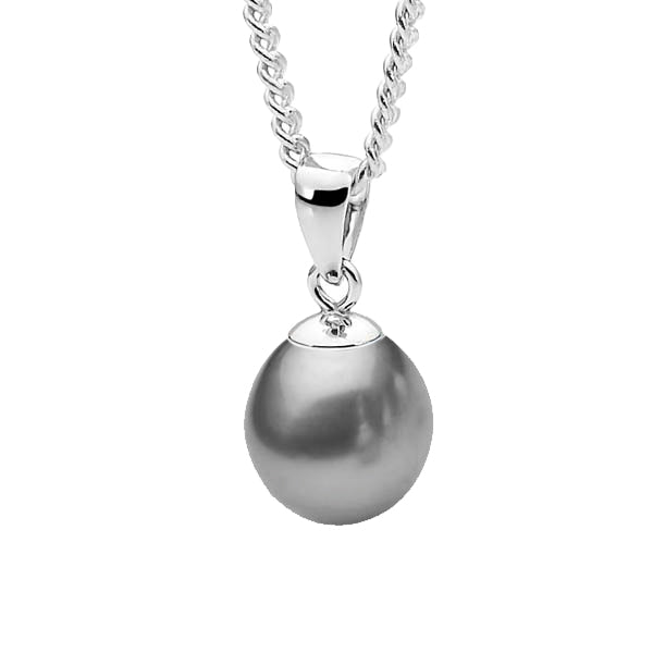 IKECHO The Silver Moon Grey Freshwater Pearl Pendant