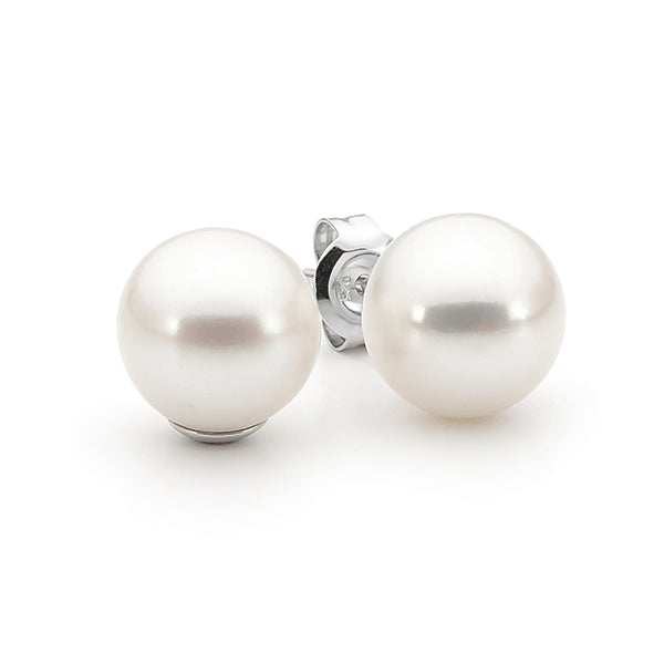 IKECHO White Freshwater Pearl Clair de Lune Studs