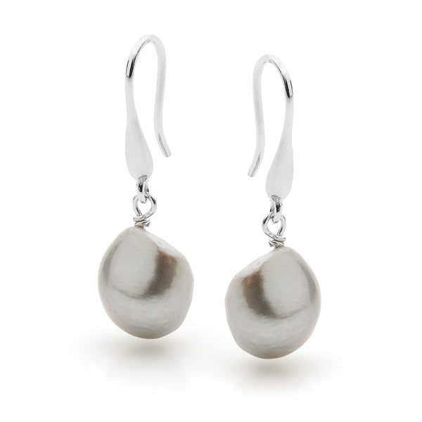 IKECHO Grey Freshwater Keshi Pearl Earrings