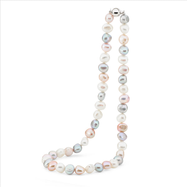IKECHO Silver Pastel Freshwater Pearl Cloudy Skies Necklace