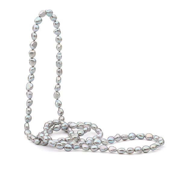 IKECHO Grey Freshwater Pearl The Akari Long Necklace