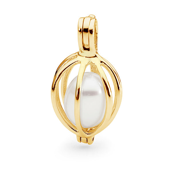 IKECHO Freshwater Pearl The Physalis Pendant in 9ct Gold