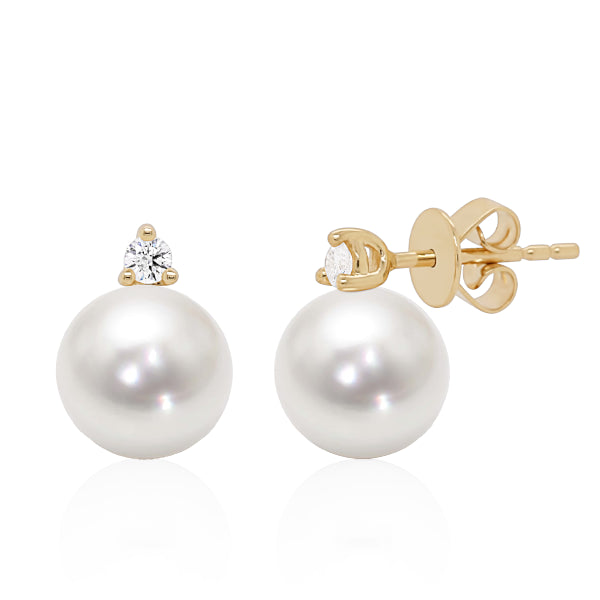 9ct South Sea Pearl & Diamond Earrings