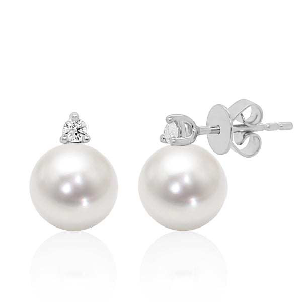 9ct South Sea Pearl & Diamond Earrings