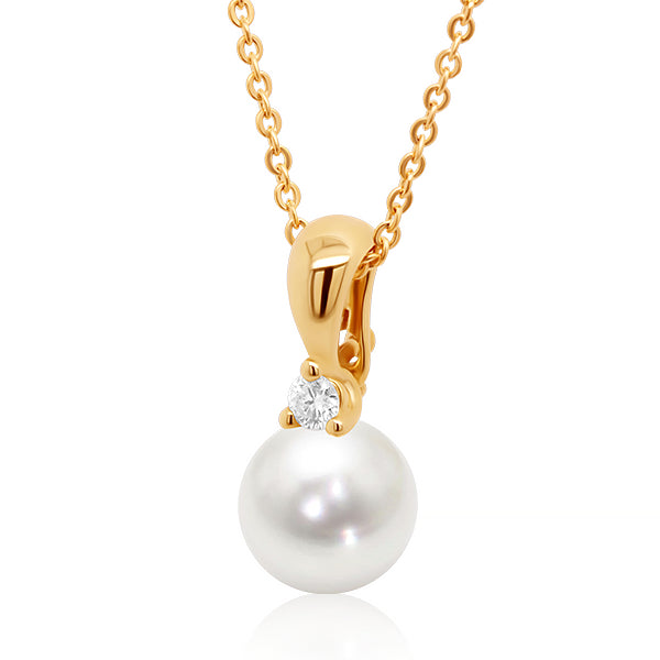 9ct South Sea Pearl & Diamond Solitaire Pendant