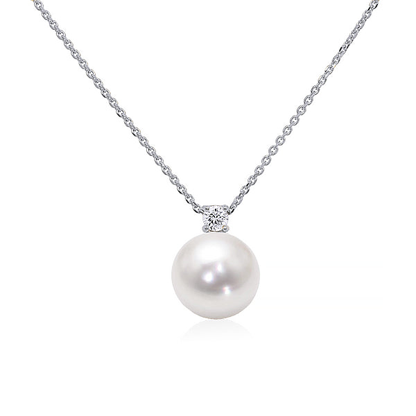 MIYAKO South Sea Pearl & Diamond Slider Necklace