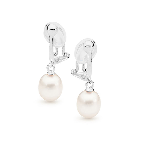 IKECHO White Freshwater Pearl The Emily Clip Ons