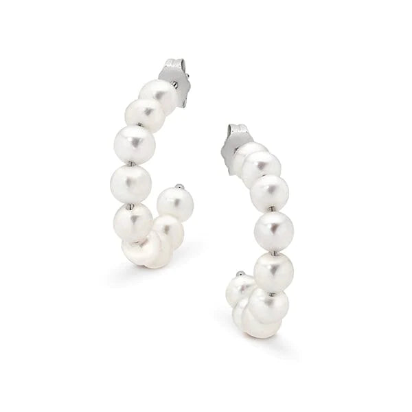 IKECHO Silver Lining Freshwater Pearl Earrings