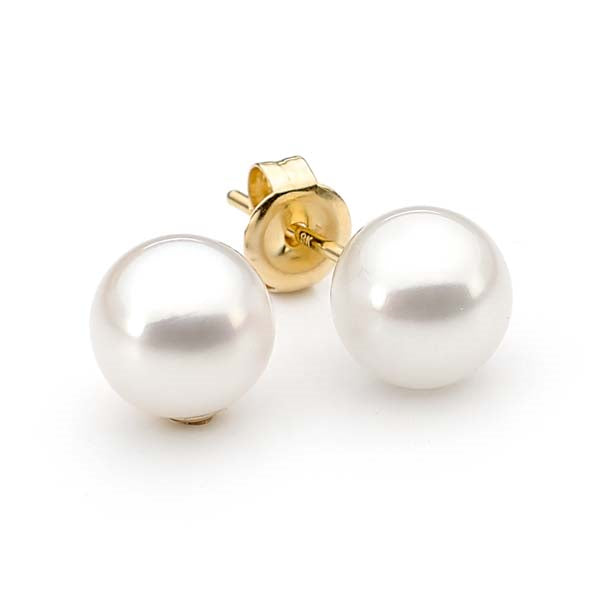 Ikecho 5-5.5mm Akoya Cultured Pearl Studs in 18ct Gold