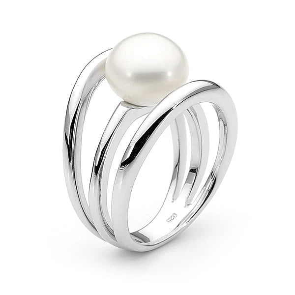 Ikecho Freshwater Pearl Dynamic Ribbon Ring