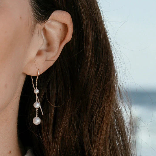 Ikecho Ethereal Pearl Freshwater Pearl Earrings