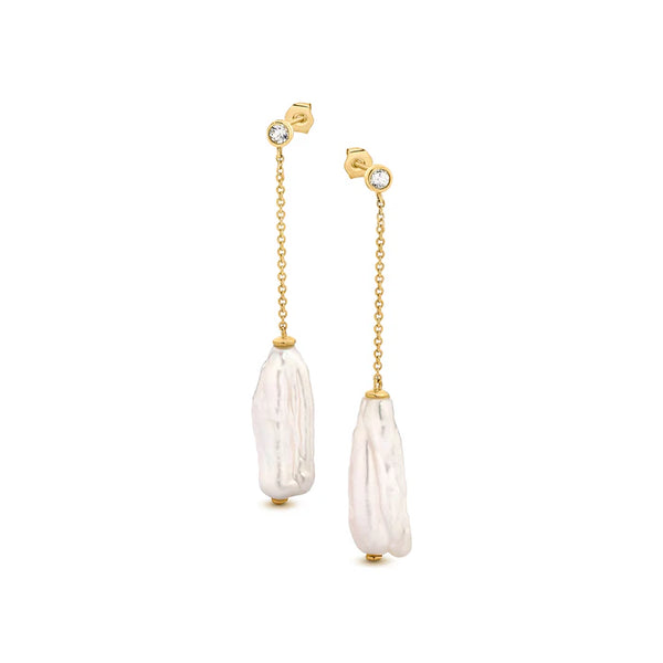 Ikecho Louisa Freshwater Pearl Earrings in 9ct Gold