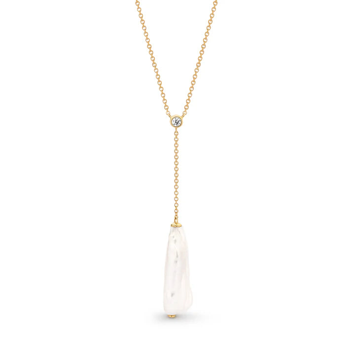 Ikecho Louisa Freshwater Pearl Lariat in 9ct Gold