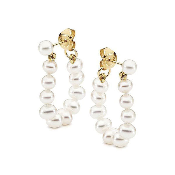 Ikecho Cluster Freshwater Pearl Earrings in 9ct Gold